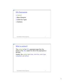 OCL Expressions What is context?
