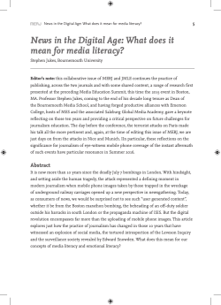 News in the Digital Age - Media Education Research Journal