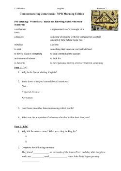 Commemorating Jamestown : NPR Morning Edition