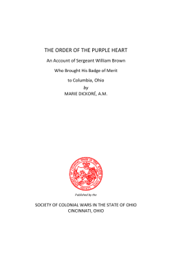the order of the purple heart - Ohio Society of Colonial Wars