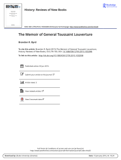 The Memoir of General Toussaint Louverture