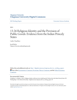 13-26 Religious Identity and the Provision of Public Goods