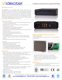 HD2600 XD Industrial Auto Looping DVD Player