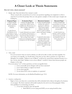 A Closer Look at Thesis Statements