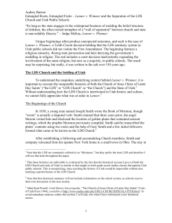 Lanner v. Wimmer and the Separation of the LDS Church and Utah