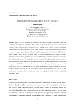 PUBLIC SERVICE BROADCASTING: INDIAN SCENARIO Rajina