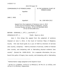 Commonwealth v. Orie - Pennsylvania Courts