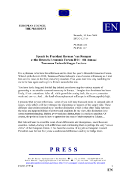 Speech by President Herman Van Rompuy at the Brussels Economic