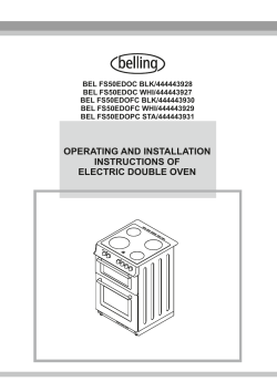 OPERATING AND INSTALLATION INSTRUCTIONS OF ELECTRIC