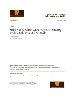 Stability of Popular R-CBM Progress Monitoring Tools: Dibels&Acirc;