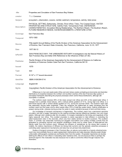 Properties and Circulation of San Francisco Bay Waters