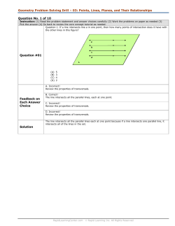Geometry Problem Solving Drill &ndash; 03: Points, Lines, Planes, and