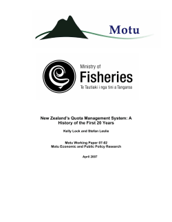 New Zealand`s Quota Management System: A History of the