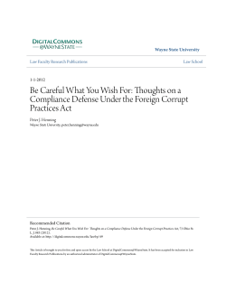 Thoughts on a Compliance Defense Under the Foreign Corrupt