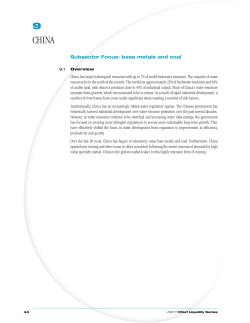 Subsector Focus: base metals and coal China has large