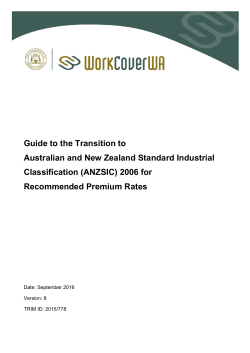Guide to Support the Transition to the ANZSIC
