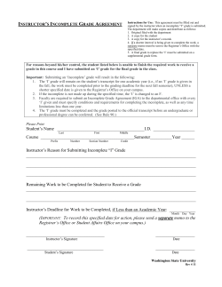 Incomplete Grade Agreement - Office of the Registrar