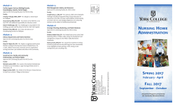 NursiNg Home AdmiNistrAtioN - York College of Pennsylvania