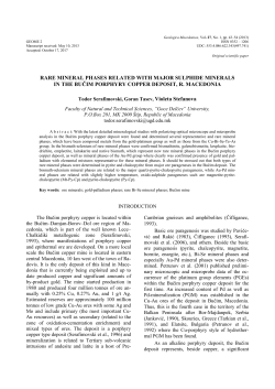 RARE MINERAL PHASES RELATED WITH MAJOR SULPHIDE
