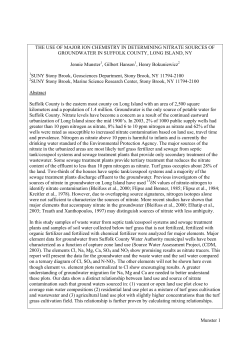 Munster 1 THE USE OF MAJOR ION CHEMISTRY IN