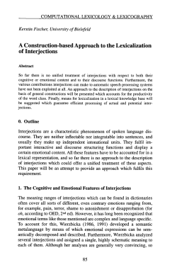 A Construction-based Approach to the Lexicalization of Interjections