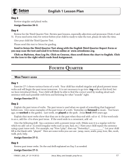 fourth quarter - Seton Home Study School