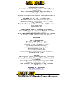 Ranganathan, Shiyali Ramamrita. Documentation and Its Facets