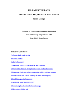 ILL FARES THE LAND ESSAYS ON FOOD