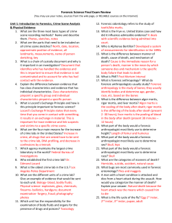 Forensic Science Final Exam Study Guide