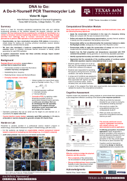 A Do-it-Yourself PCR Thermocycler Lab