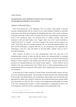 CONDITIONS AND OPPORTUNITIES FOR DYNAMIC