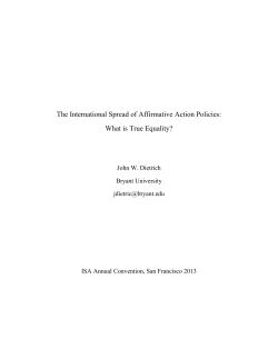 The International Spread of Affirmative Action Policies: What is True