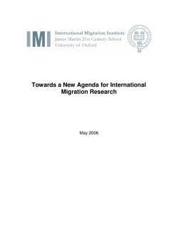 inaugural research agenda - International Migration Institute