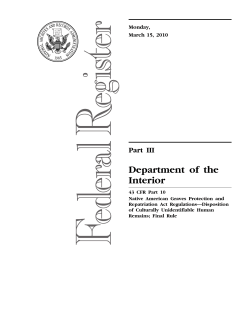 Final Rule - Society for American Archaeology