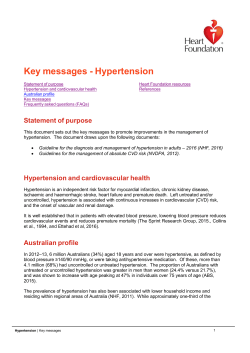 Key messages - Hypertension