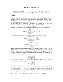 MICROECONOMICS II PROBLEM SET 5: Pure Exchange General
