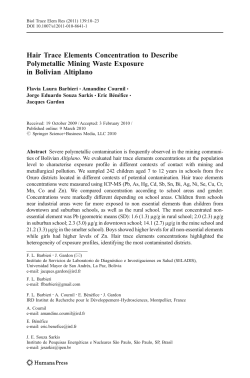 Hair Trace Elements Concentration to Describe