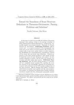 Toward the Soundness of Sense Structure Definitions in Thesaurus