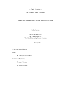 A Thesis Presented to The Faculty of Alfred University Women in El