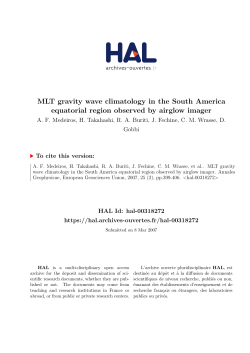 MLT gravity wave climatology in the South America equatorial