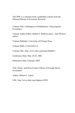 Home- and Host-Country Effects of Foreign Direct Investment