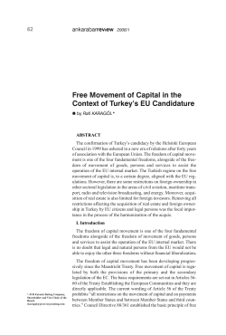Free Movement of Capital in the Context of Turkey`s