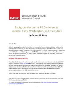 Backgrounder on the P5 Conferences: London, Paris, Washington
