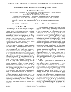Probabilistic model for the simulation of secondary electron emission