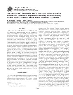 The effect of NaCl substitution with KCl on Akawi cheese: Chemical