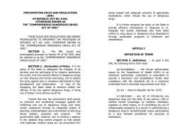IRR - Philippine Drug Enforcement Agency