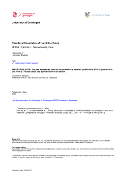 University of Groningen Structural Covariates of Homicide