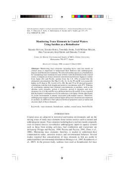 Monitoring Trace Elements in Coastal Waters Using