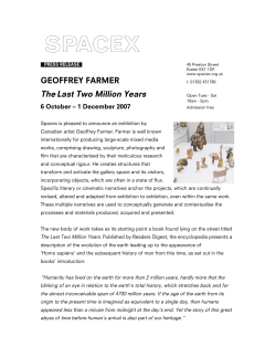 GEOFFREY FARMER The Last Two Million Years