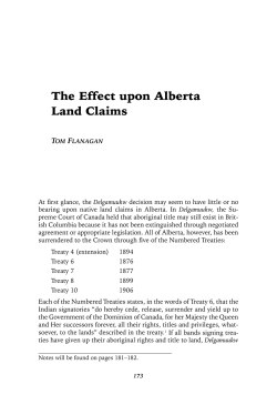 Effect upon Alberta Land Claims